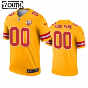 Camiseta Niño NFL Kansas City Chiefs Personalizar Gold Inverted Legend